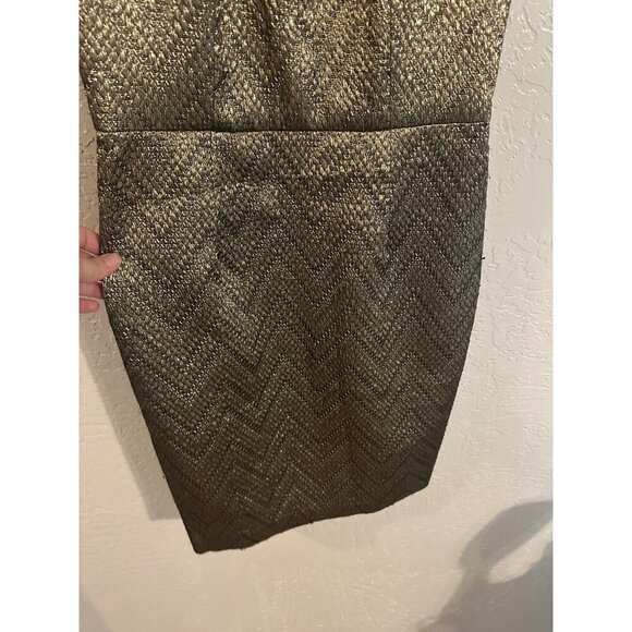Trina Turk Gold Mackie Metallic Cocktail Dress - Picture 5 of 10